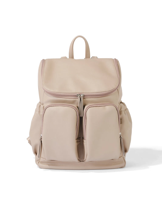 Signature Nappy Backpack - Oat Vegan Leather