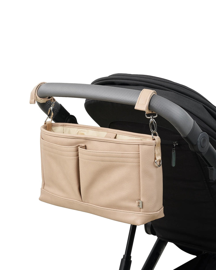 Signature Pram Caddy - Oat Dimple Vegan Leather