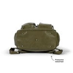 Signature Nappy Backpack - Olive Vegan Leather