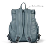 Signature Nappy Backpack - Stone Blue Vegan Leather