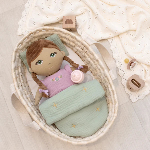 Rattan Doll Moses Basket Set