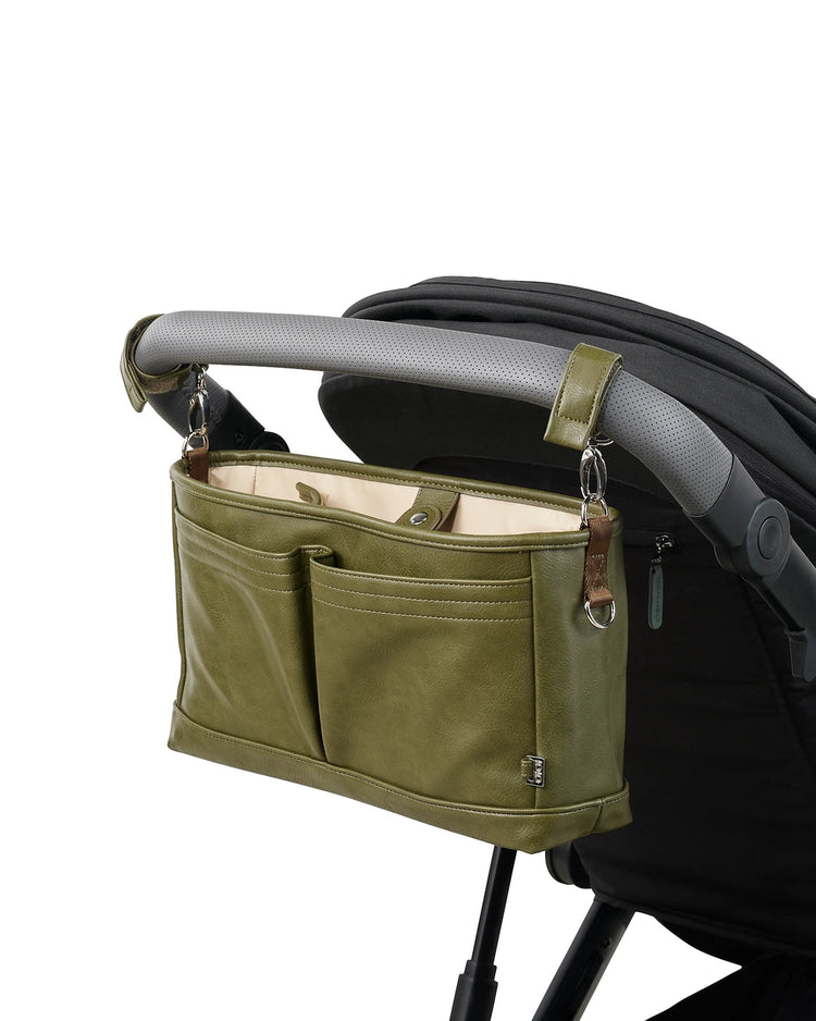 Signature Pram Caddy - Olive Vegan Leather