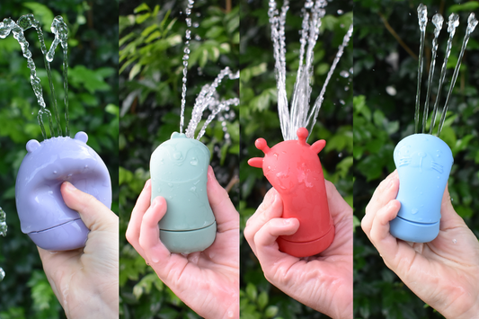 Silicone Safari Splash Animal Pourers - 4 pcs - Brights