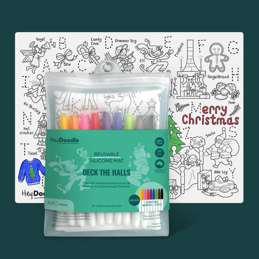 Deck The Halls Reusable Silicone Colouring Mat