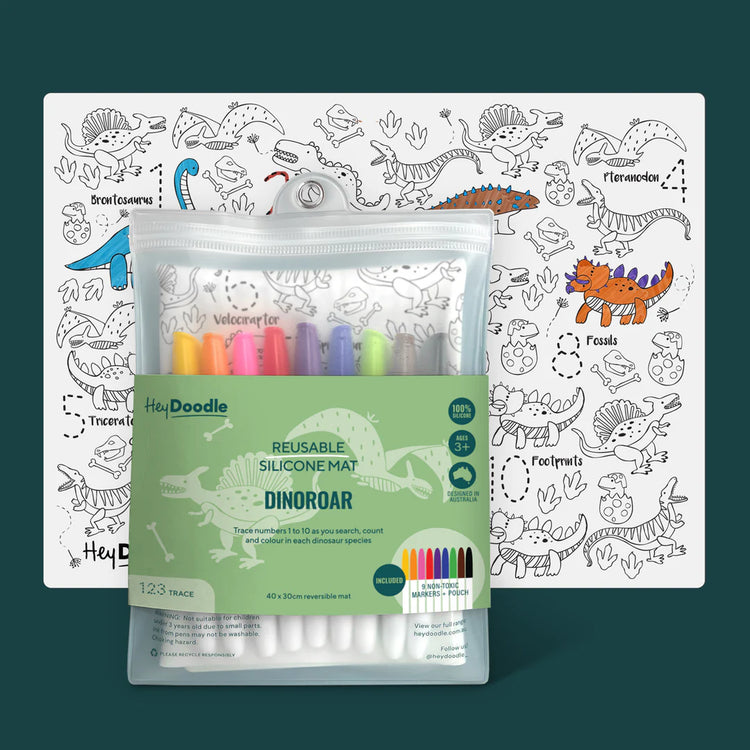 DinoRoar Reusable Silicone Colouring Mat