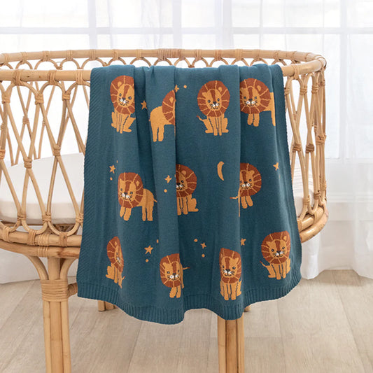 100% Cotton Whimsical Lion Blanket