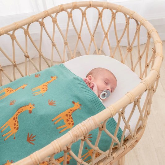 100% Cotton Whimsical Giraffe Baby Blanket