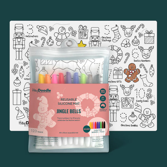 Jingle Bells Reusable Silicone Colouring Mat