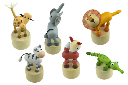 Wooden Push Puppet - Jungle Animals