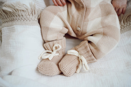 BOOTIES | CARAMEL (GINGHAM)