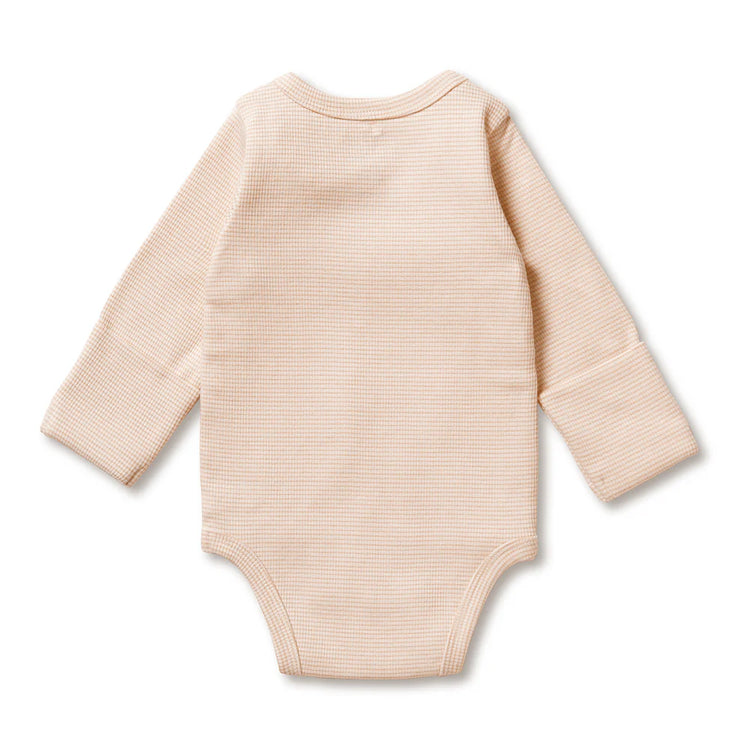 Organic Stripe Rib Kimono Bodysuit - Dusk