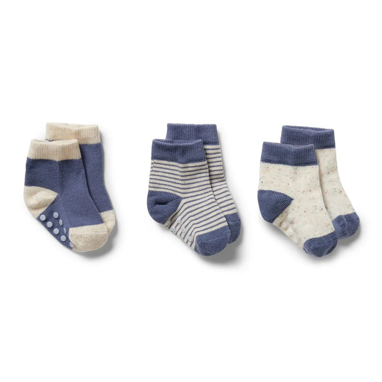 3 Pack Baby Socks - Rain Drop