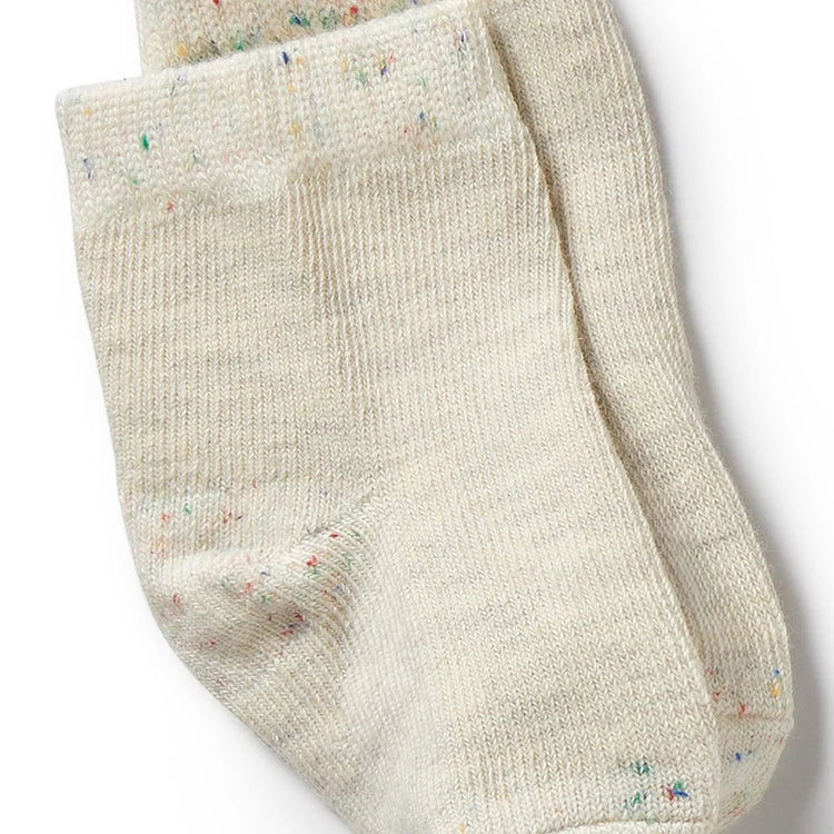 Organic 3 Pack Baby Socks - Cream, Oatmeal, Grey Cloud