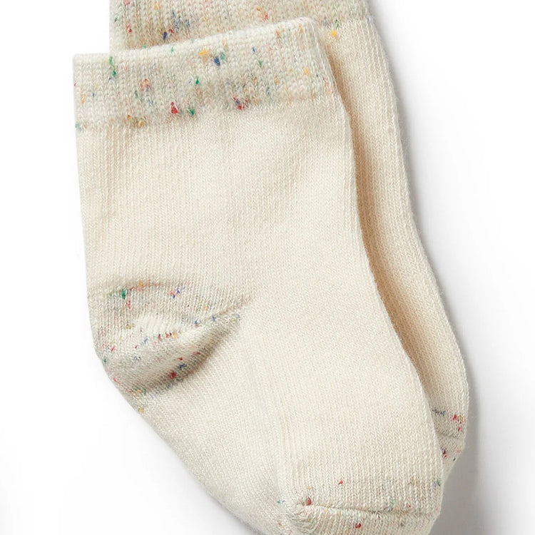 Organic 3 Pack Baby Socks - Cream, Oatmeal, Grey Cloud