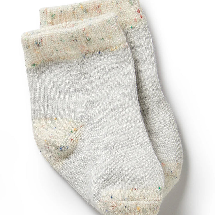 Organic 3 Pack Baby Socks - Cream, Oatmeal, Grey Cloud