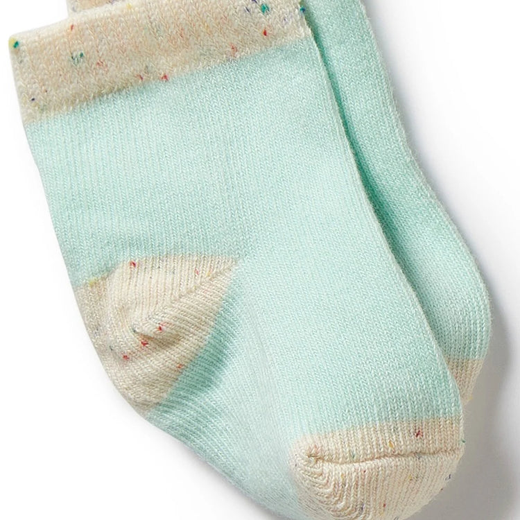 Organic 3 Pack Baby Socks - Mint Green, Cream, Pink