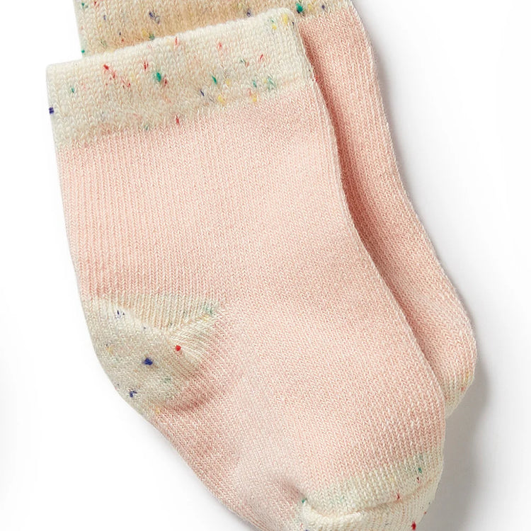 Organic 3 Pack Baby Socks - Mint Green, Cream, Pink