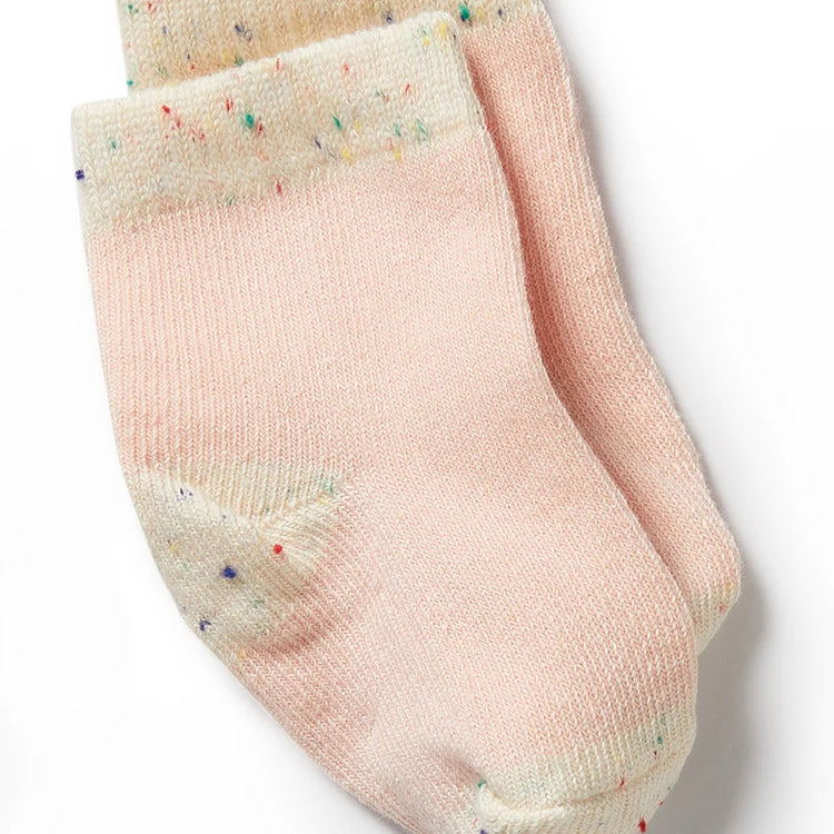 Organic 3 Pack Baby Socks - Dijon, Pink, Fleck