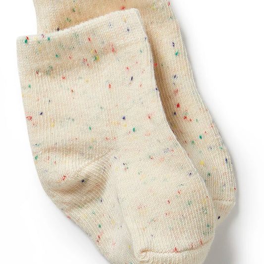 Organic 3 Pack Baby Socks - Dijon, Pink, Fleck