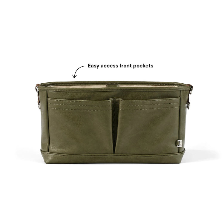 Signature Pram Caddy - Olive Vegan Leather