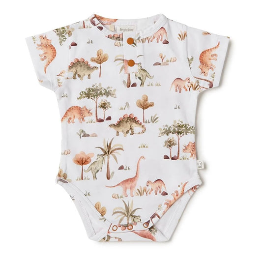 Dino Short Sleeve Organic Bodysuit