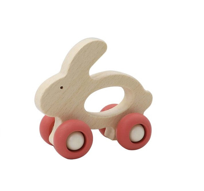 Wooden Grip Animal with Silicone Wheels