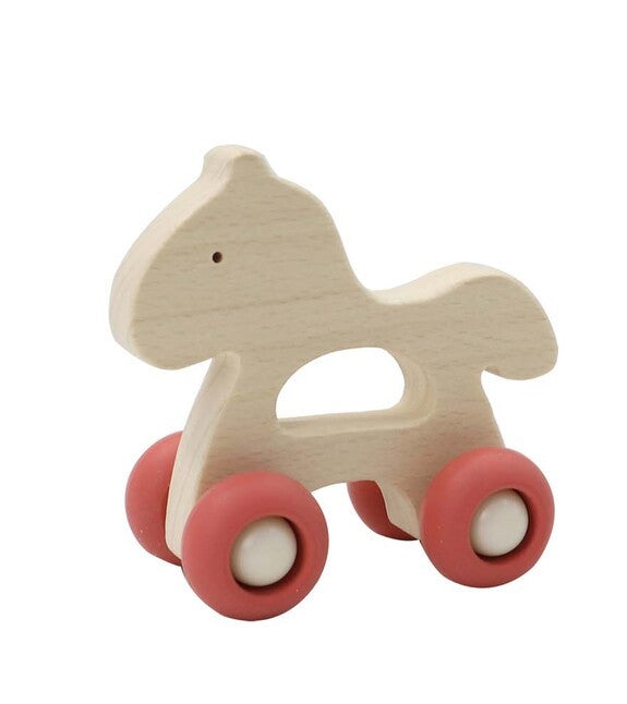 Wooden Grip Animal with Silicone Wheels