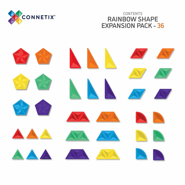 Connetix Tiles - Rainbow Shape Expansion Pack - 36 pieces