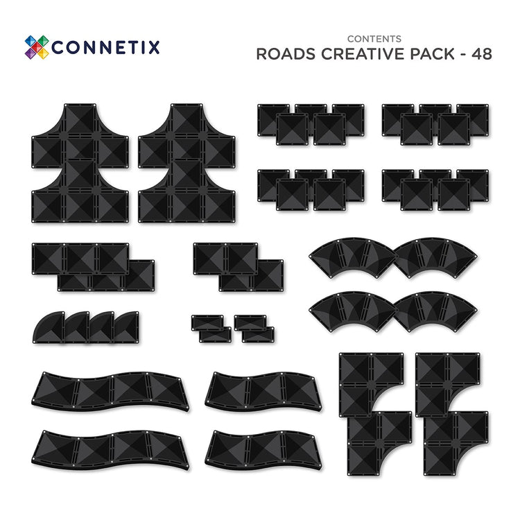 Connetix Tiles - Creative Roads Pack - 48 pieces