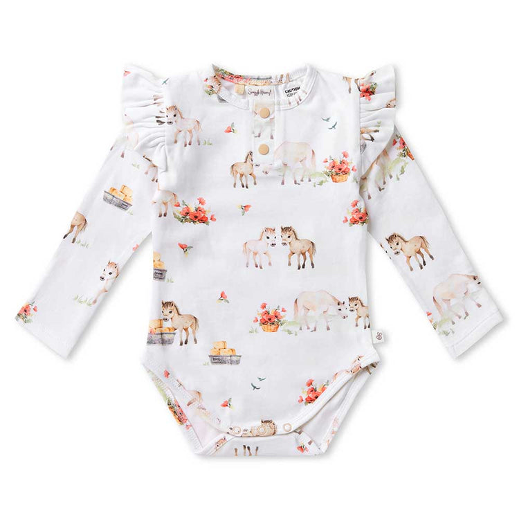 Pony Pals Long Sleeve Organic Bodysuit