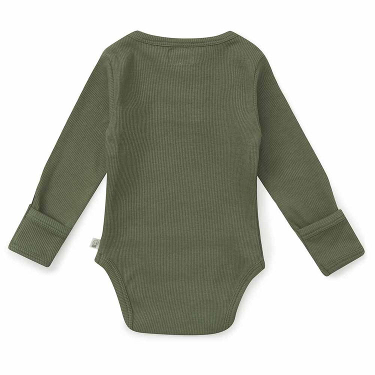 Olive Long Sleeve Organic Bodysuit