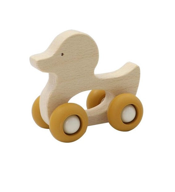 Wooden Grip Animal with Silicone Wheels