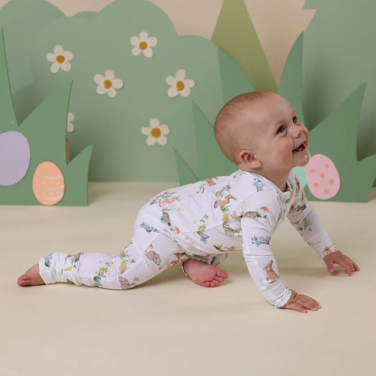 Easter Bunnies Organic Snugglesuit Convertible Romper