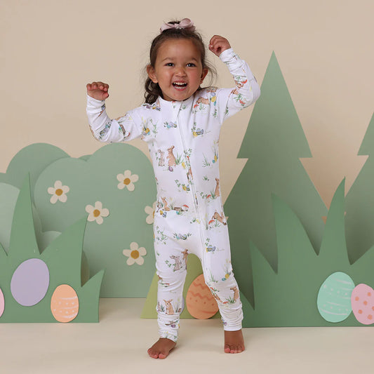 Easter Bunnies Organic Snugglesuit Convertible Romper