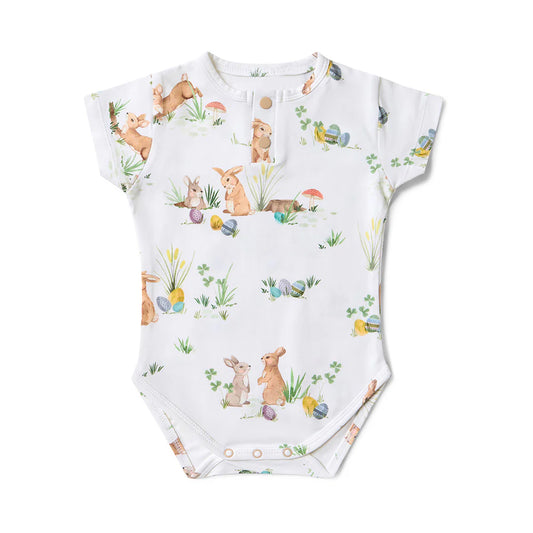 Easter Bunnies Short Sleeve Organic Bodysuit