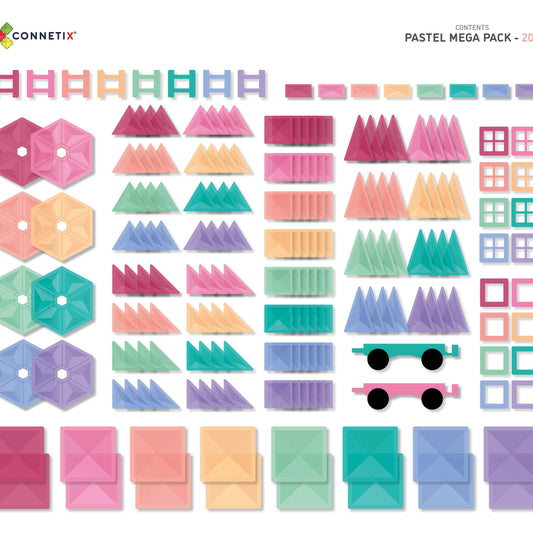 Connetix Tiles 202 piece Pastel Mega Pack